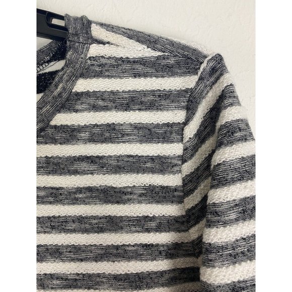 Loft Womens Shirt Adult Size Small Lounge Black White Striped 3/4 Sleeve Blouse - Picture 7 of 7